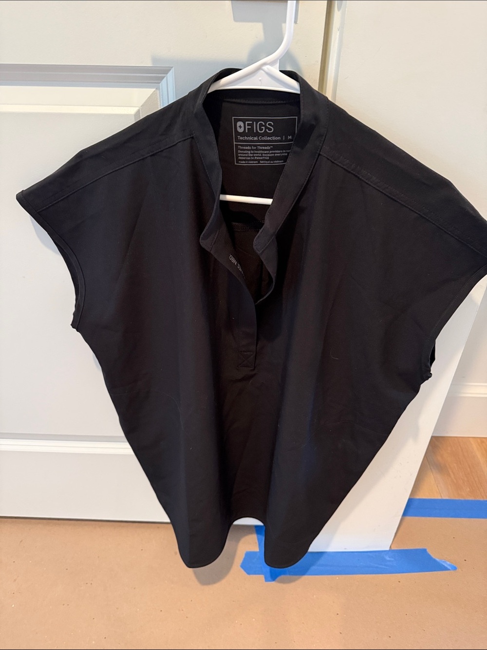 Figs Black V-Neck Medical Tunic Top